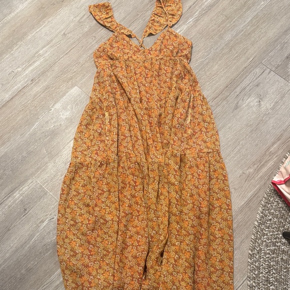 Madewell Dresses & Skirts - Madewell Floral Maxi Dress in Orange and Brown